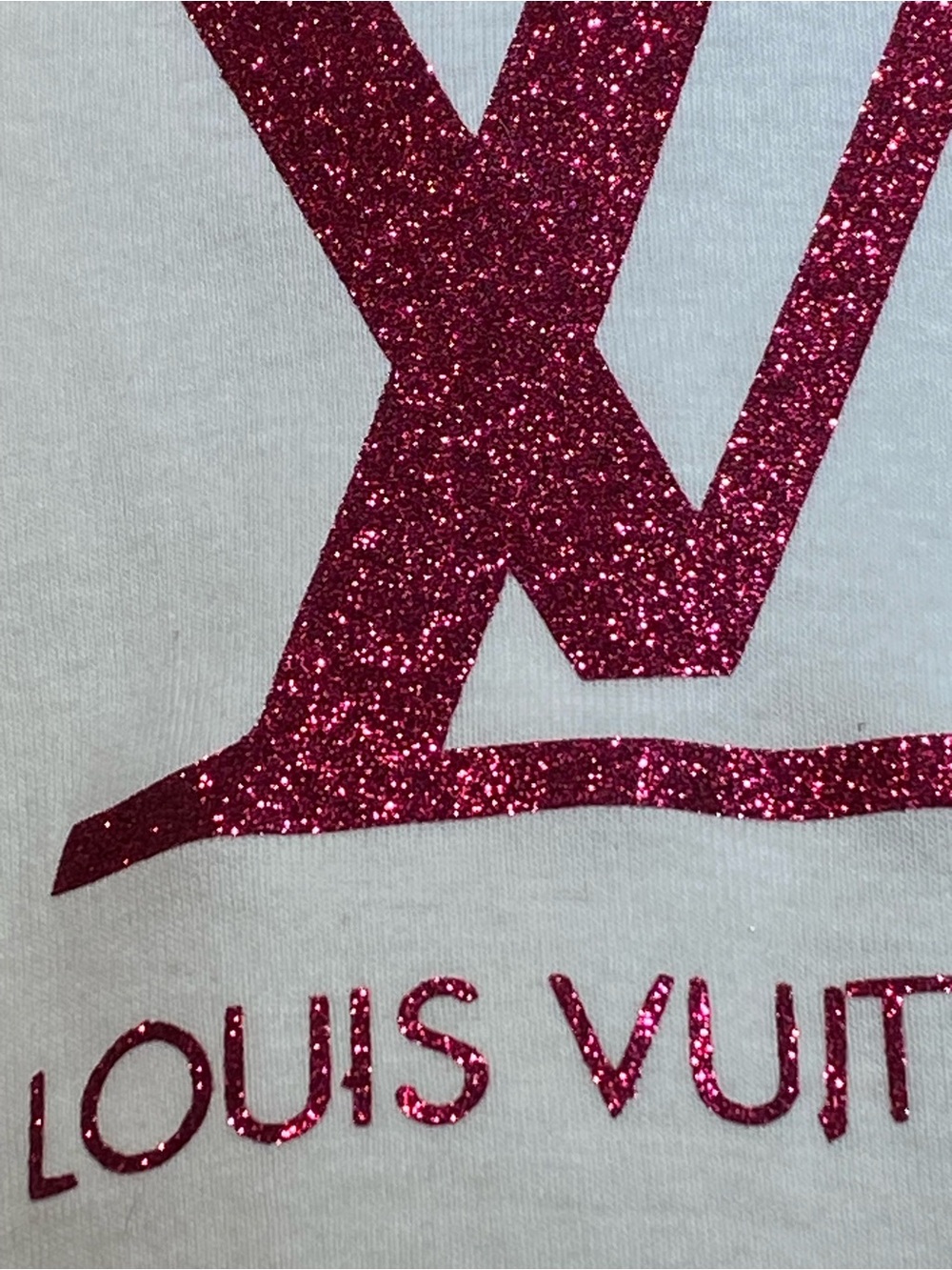 LV INSPO White Short Sleeve Tee with Pink Glitter Logo - Picture 3 of 8